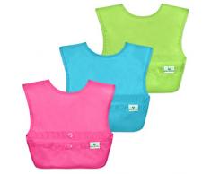 Green Sprouts Snap & Go Easy-wear Bavoirs (lot de 3) Rose, 9-18 mois