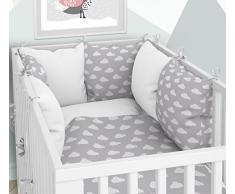 Lot de 3 housses de couette pour bébé 100 x 135 cm avec drap housse et tour de lit – 6 housses en velours pour lit bébé 70 x 140 cm