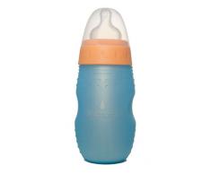 Kid Basix Biberon en Inox avec Silicone - Bleu - 265 ml