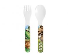 Home Disney Good Dinosaur Confection Cuillère et Fourchette en Mélamine, 2 Pièces, Multicouleurs