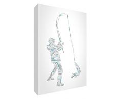 Feel Good Art FISHERMAN1624-01IT Tableau sur toile canvas avec impression totale Motif pêcheur Beige 60 x 40 x 4 cm Grande (60 x 40 x 4cm) Teal Tones
