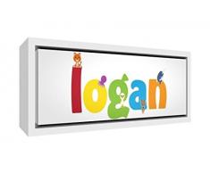 Little Helper Napperon avec Coaster Style Illustratif Coloré avec le Nom de Jeune Garçon Ilyes