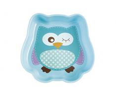 Lulabi 3102 Assiette Motif chouette Bleu clair