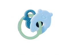 Nattou Anneau de dentition en silicone, Fraise et canard, Sans BPA, 8 x 10 x 4 cm