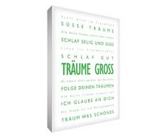 Little Helper drbg128–21RG Feel Good Art Tableau sur toile le Rêves Gross Typographie moderne Vert 30 x 20 CM avec blanc