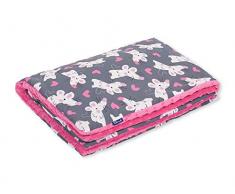 Pepi Leti 685843716846 Couverture pour bébé Motif Minky Rose 100 x 75 cm