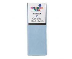 Junior Joy Lit Bébé Lit en Coton Drap 2 Pack Bleu