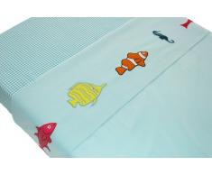 Taftan poisson turquoise Drap de dessus 120 x 150 cm