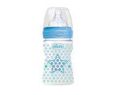 Chicco Biberon en Polypropylène avec Tétine Flux Normal Décor Bleu 0 Mois+ 150 ml
