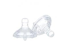 Nûby Tétines pour biberon - Lot de 2 Tétines de Remplacement - 6 + Mois - Débit Rapide