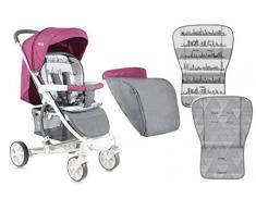 Lorelli S300 Poussette Citadine avec Couvre Jambe Rose
