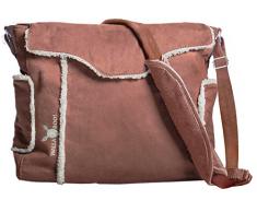 Wallaboo Sac a langer, 4 poches avec fermeture éclair, Poche biberon thermique, Bandoulière renforcée, En daim microfibre de très bonne qualité, Marron