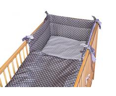 cosing 332–032–145 enfants Parure de lit réversible sleeplease coton 3 pièces – Points Gris