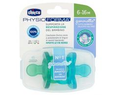 Chicco 00073033210000 Tétine Physio souple pour enfants, 6-16 mois, 2 pièces