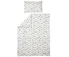 Meyco 422056 Parure de lit pour enfant Motif animaux Blanc 40 x 60 et 100 x 135 cm