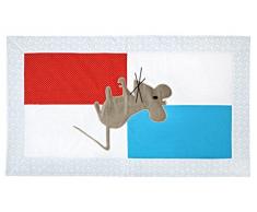 Igolo 100% Coton artisanal tapis avec une souris pour chambre lavable in machine gris