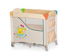 Hauck Sleep N Care, Lit Cododo 5 Pièces, 80 x 44 cm, Lit Parapluie avec Matelas, Roues, Poches, Sac de Transport, Pliable, Disney Pooh Ready to Play (Beige)