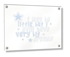 Feel Good Art Mural Cadre en acrylique avec Confrontation Boulons (30 x 20 x 20 x 0,6 cm, petit, bleu bébé, je peut être légèrement mais très Big I Have Dreams/chambre DÈcor)