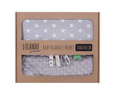 LULANDO Couverture MINKY 100 x 140cm - couette - couverture pour poussette - réversible - pour journées fraîches - 100 % coton - anti-allergique - coton respirant - certificat Oeko-Tex
