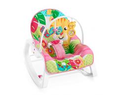 Fisher-Price Transat évolutif 2-en-1 Rose transat bébé avec vibrations appaisantes et siège à bascule jeune enfant, jusquà 18 kg, GNV70