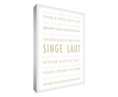 Little Helper sl128–01rg Feel Good Art Décoration murale toile le singe, beige 30 x 20 CM avec volume Typographie moderne blanc