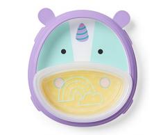 Skip Hop 252231 Zoo Smart Serve Assiette avec bord de guidage pour repas autonome Motif licorne Eureka Multicolore