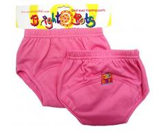 Bright Bots Lot de 2 culottes dapprentissage du pot pour bébé (rose, taille L, 24 à 30 mois)
