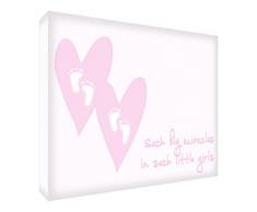 Feel Good Art Tels a Big Miracle in Such Little Girls Gallery Décoration murale sur toile avec boîte frontale Beige 30 x 40 x 2 cm