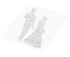 Feel Good Art WEDDING-COASTER-01IT Dessous de Verre Extra Brillant Motif typographique Moderne 12 x 12 cm Crème
