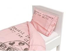 Briljant Baby Housse de Couette 100 x 135 cm avec 1 Taie dOreiller à Volant Plat 40 x 60 cm, rose clair