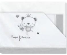 pirulos Love Friends – Draps Flanelle et coton lit, couleur gris