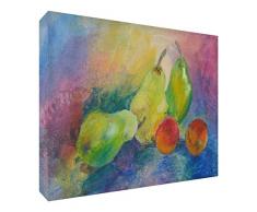 Feel Good Art VJ-FRUITYTUTTY1216-15IT Corbeille à Fruits Tableau de galerie sur Toile, Peinture Matériel Original stylisé, Artiste Val Johnson 78 x 115 cm Multicolore