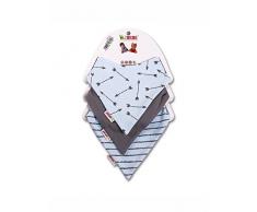 Minene Bandana Bavoirs, Bleu/Gris, Lot de 3