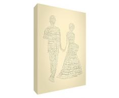 Feel Good Art WEDDING2436-01IT Tableau sur Toile avec Impression sur Toile Motif mariée et marié 91 x 60 cm Noir