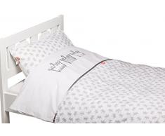 Briljant Baby Housse de Couette 60 x 80 cm, blanc et gris perle
