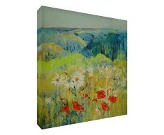 Feel Good Art VJ-TRULYENGLISH1010-15IT Vraiment Anglais Tableau de galerie sur Toile, Peinture Matériel Original stylisé de LArtiste Val Johnson 38 x 38 cm Multicolore