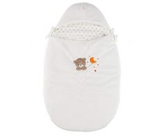 Nattou Chancelière Ours Basile, Pour Siège de Bébé et Poussette, 70 x 44 x 2 cm, Mia et Basile, Blanc/Brun