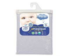Ptit lit - Protège Matelas Bébé 2 en 1 | Alèse + Drap Housse 70x140 cm | Imperméable - 100% Coton - Souple et Silencieux - Respirant - Oeko Tex - Gris