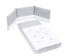 cotinfant nuit Jeté de lit et protecteur pour lit de 60 x 120 cm, couleur gris