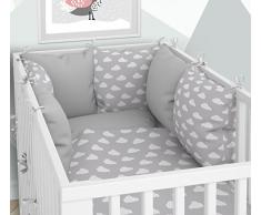 Tour de lit – Six coussins en velours pour lit bébé 60 x 120 cm