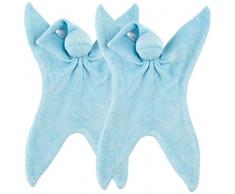 Cuski Miniboo Doudou de bambou, Lot de 2, Bleu
