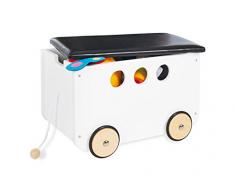 Pinolino 213490 Boîte à Jouets avec Roulettes Jim Blanc