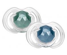 Nûby Set de 2 Sucettes Ovale du Tritan -6-36m Bleu/Vert