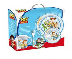 STOR 35579 Toy Story Set repas 5 pièces avec assiette, bol, tasse, cuillère et fourchette, multicolore