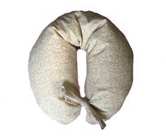 merrymama- Coussin Allaitement + Housse Stillei avec lacets/cm 130 (rembourré en billes de polystyrène), provençal Ecru