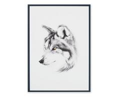 Miss Princess and Little Frog Décoration Poster Loup 50 x 70 cm