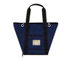 Mami – Sac nursery/à langer avec matelas et poches, grande et légère, universelle pour poussette/landau avec crochets ou bandoulière, Made in Italy, imperméable et incassable Moderne Noir et bleu