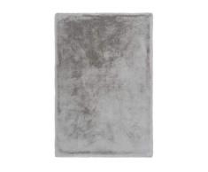 Lalee Tapis Shaggy en Polyester Doux uni Heaven 800 Silver 80x150cm 100% 080 x 150 cm, Argenté, 80 x 150 cm