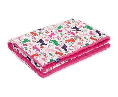 Pepi Leti 685843716525 Couverture pour bébé Motif fuchsie Minky Multicolore 100 x 75 cm