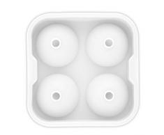 Local Makes A Comeback – Fabricant de boules de glace pour whisky, moule à sphère de glace de 4,5 cm de diamètre rond en silicone, plateau à boule de glace, blanc